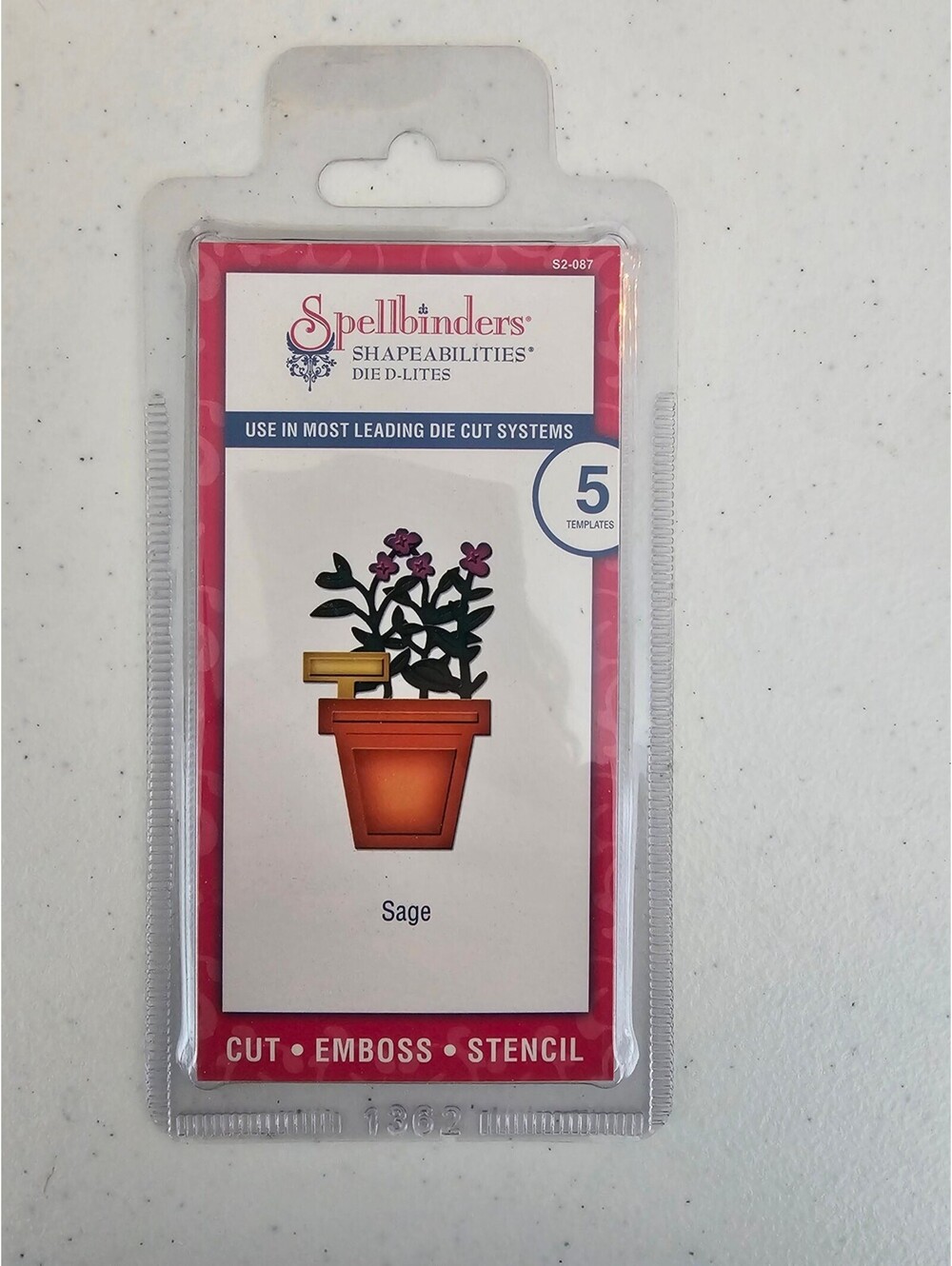 Spellbinders Shapeabilities Die D-Lite Sage Plant Metal Craft Die S2-087
